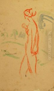 Nu Debout De Profil Marchant by Roderic O'Conor