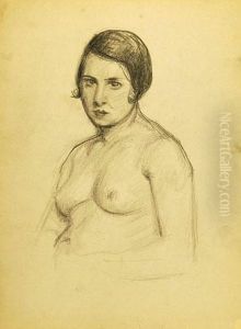Portrait De Femme Au Buste Nu by Roderic O'Conor