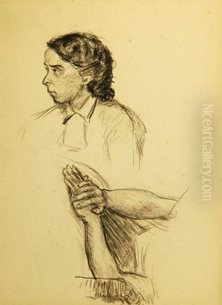 Portrait De Femme Et Etude De Main - view 1