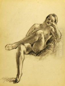 Nu Assis Accoude, Une Jambe Croisee by Roderic O'Conor