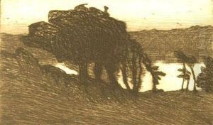 Paysage Avec Des Arbres Sombres Et Une Riviere by Roderic O'Conor