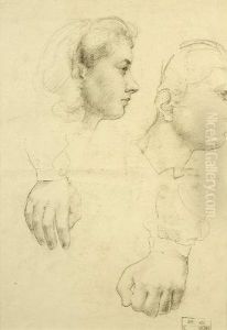 Double Profile And Hand Study Double Profile And Hand Study