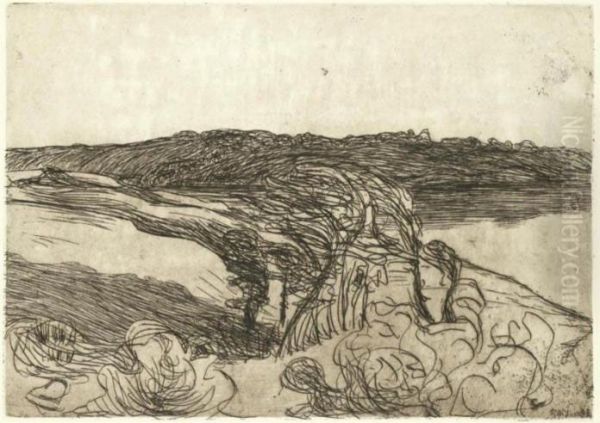 Paysage Avec Arbres Pres D?un Aber - view 1