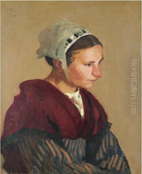 Jeune Bretonne (breton Girl In A Red Shawl) - view 1