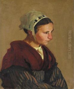 Breton Girl In A Red Shawl