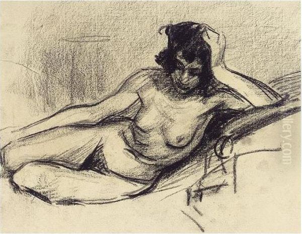 Female Nude Semi-reclined - view 1