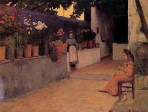 Patio con figuras