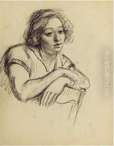 Woman Leaning Over The Back Of A Chair