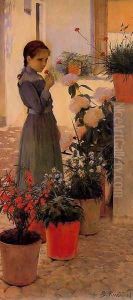 La niña de la clavelina by Santiago Rusinol i Prats