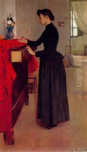Mirando un retrato by Santiago Rusinol i Prats