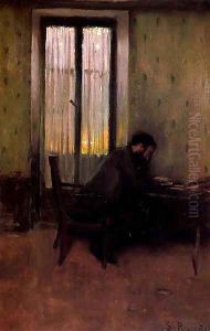 Retrato de Clarasó leyendo by Santiago Rusinol i Prats