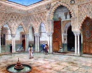La Cour De L'alhambra by Frans Wilhelm Odelmark