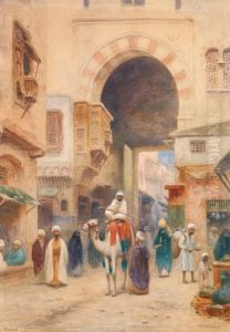 Promeneurs A L'entree D'un Marche Au Caire
