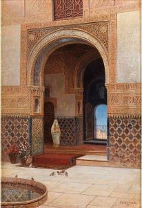 Jeune Femme Dans Un Patio