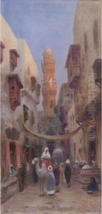 A Street In Cairo by Frans Wilhelm Odelmark