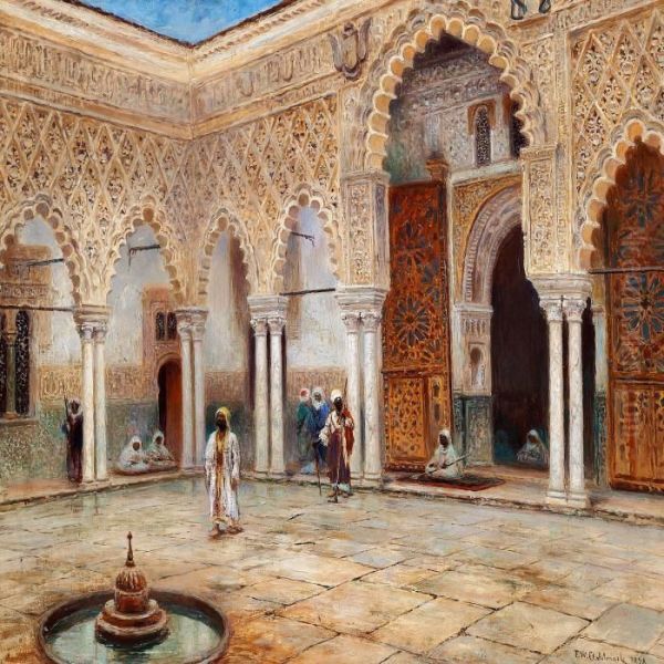 An Arabic Palace Courtyard - view 1