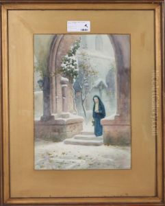 Nunna I Klostermiljo by Frans Wilhelm Odelmark