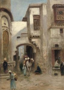 Kairo: An Oriental Street Scene by Frans Wilhelm Odelmark