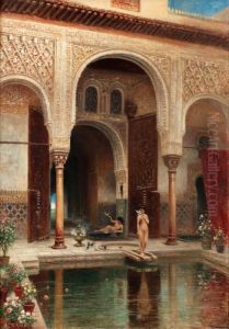 Badet I Alhambra by Frans Wilhelm Odelmark