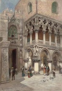 The Doge's Palace, Venice by Frans Wilhelm Odelmark