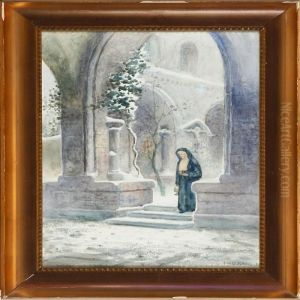A Nun In Amonastery Garden