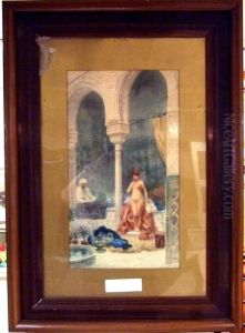 Orientalisk Interior Med Kvinna.