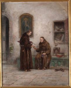 I Klostercellen, Assisi by Frans Wilhelm Odelmark