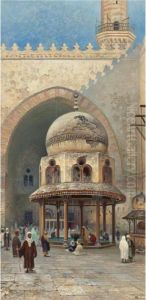 Outside The Mosque by Frans Wilhelm Odelmark