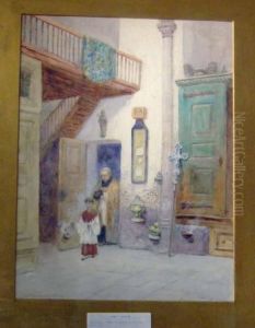 Klosterinterior. by Frans Wilhelm Odelmark