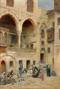 Stadsmotiv Fran Kairo Med Ormtjusare by Frans Wilhelm Odelmark