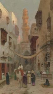 Cairo Street Scene by Frans Wilhelm Odelmark