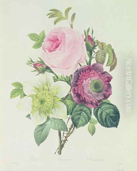 Rose, anemone and Clematide - view 1
