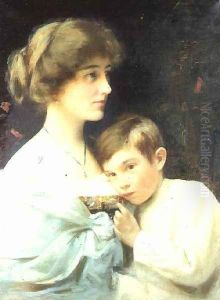 A Portrait of Marian Harford and Her Son Stuart by Alexander M. Rossi