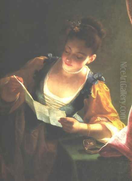 Young Girl Reading a Letter - view 1
