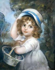Girl with a Basket of Flowers by John Russell