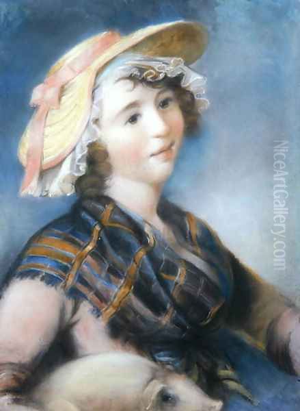 Girl with Pig - view 1
