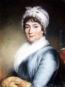 Portrait of a lady wearing a lace bonnet