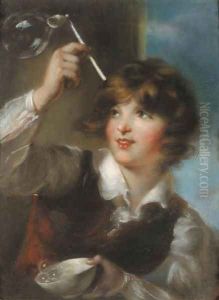 A boy blowing bubbles, traditionally identified as the artist's son William at the age of ten by John Russell