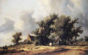 Road in the Dunes with a Passenger Coach by Salomon van Ruysdael