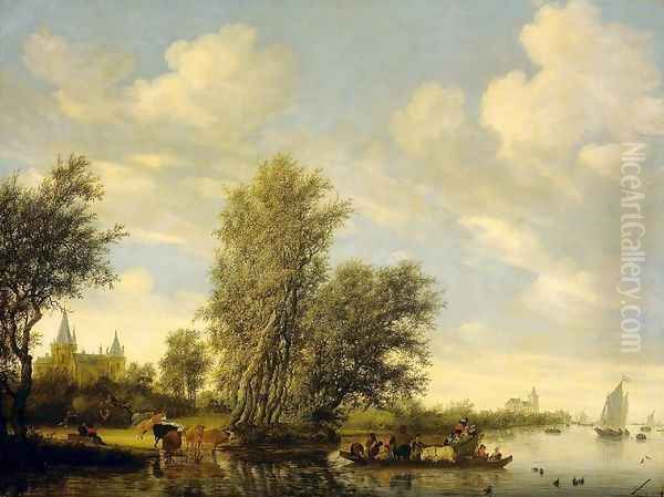 River Scene with Ferry - view 1