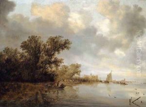 River Landscape c. 1640 by Salomon van Ruysdael