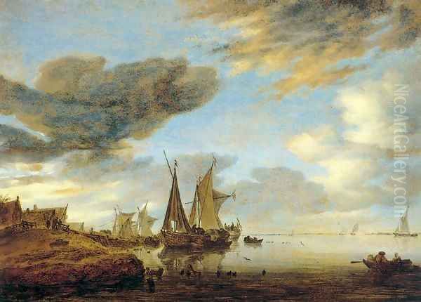 Sailing Boats near a Village - view 1