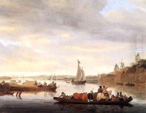 The Crossing at Nimwegen 2 by Salomon van Ruysdael