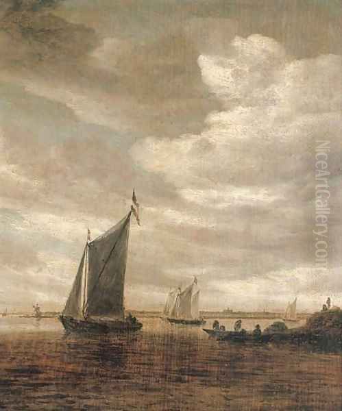 A river estuary with sailing boats - view 1