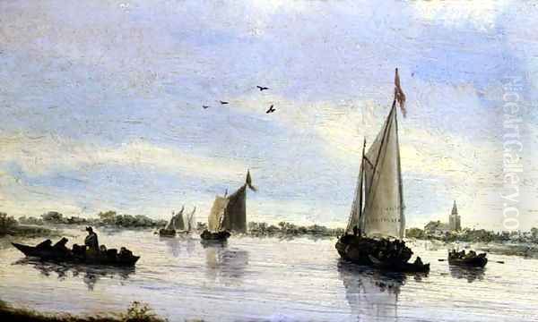 Sailing Boats on a River - view 1
