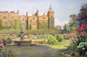 West Front and Gardens of Hatfield House, Herts by Ernest Arthur Rowe