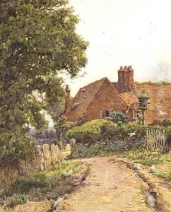 A Hampshire Farmhouse near Steep by Ernest Arthur Rowe