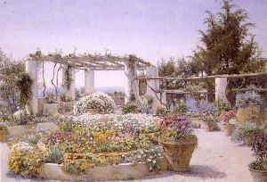 The Pergola, Villa Inercia, Capri, 1899 by Ernest Arthur Rowe