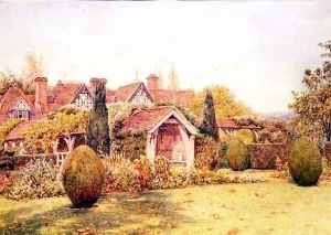 The Gardens at Great Tangley Manor nr. Guildford by Ernest Arthur Rowe