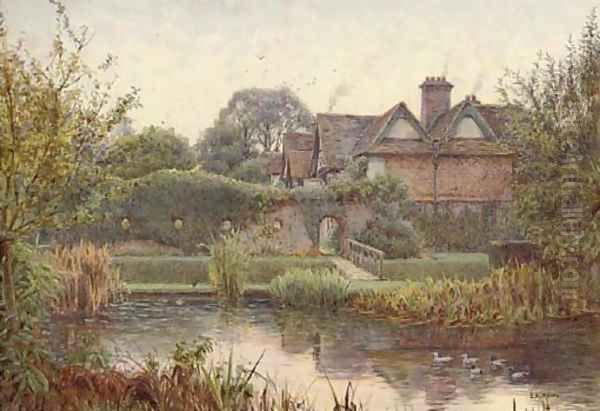 Across the moat, Great Langley Manor - view 1